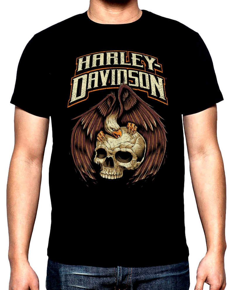 T-SHIRTS Harley Davidson, eagle and skull, men's  t-shirt, 100% cotton, S to 5XL
